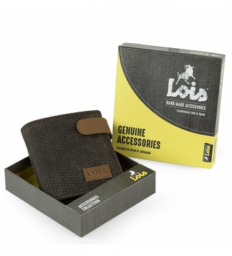 Lois Jeans Portafoglio in pelle con tasca portamonete interna e protezione RFID LOIS 202720 colore marrone
