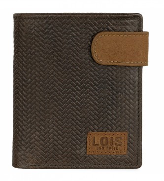 Lois Jeans Carteira de couro com porta-moedas interior e proteco RFID LOIS 202720 cor castanha