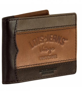 Lois Jeans Portefeuille en cuir avec porte-monnaie intrieur et protection RFID LOIS 203201 couleur marron