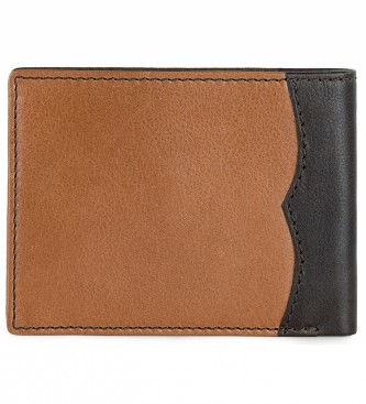Lois Jeans Leather wallet with inside wallet and RFID protection LOIS 203201 brown colour
