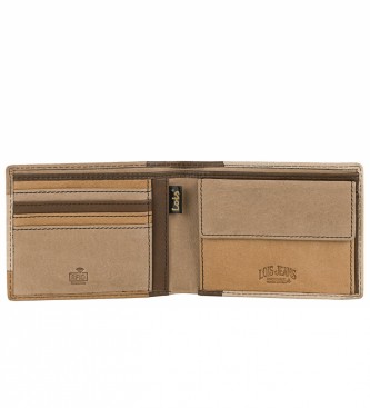 Lois Jeans Usnjena denarnica z notranjo denarnico in zaščito RFID LOIS 203201 svetlo rjave barve