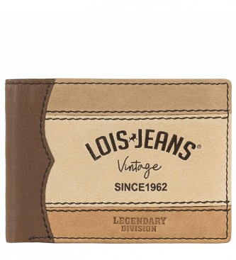 Lois Jeans Leather wallet with inside wallet and RFID protection LOIS 203201 light brown colour