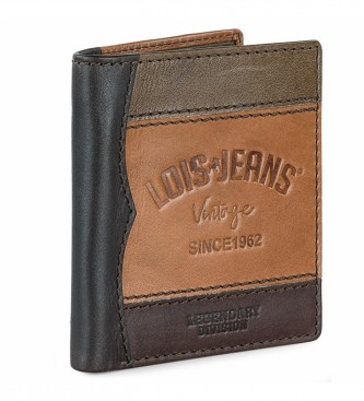 Lois Jeans Portafoglio in pelle con tasca portamonete interna e protezione RFID LOIS 203206 colore marrone