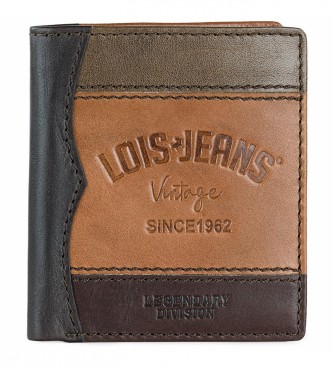 Lois Jeans Carteira de couro com bolsa interior de moedas e proteco RFID LOIS 203206 cor castanha