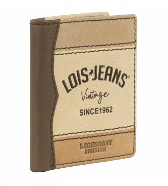 Lois Jeans Carteira de couro com carteira interior e proteco RFID LOIS 203206 cor castanho claro