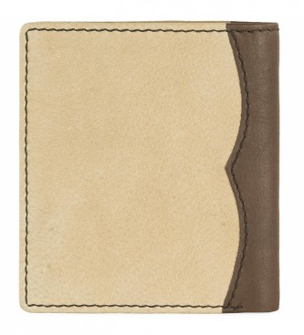 Lois Jeans Lederen portefeuille met binnenportefeuille en RFID-bescherming LOIS 203206 lichtbruine kleur