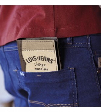 Lois Jeans Lederen portefeuille met binnenportefeuille en RFID-bescherming LOIS 203206 lichtbruine kleur