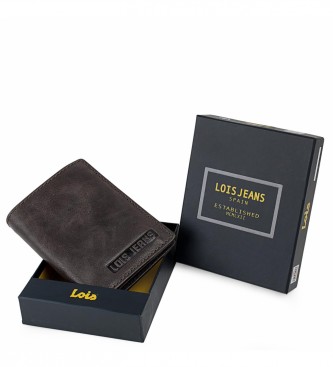 Lois Jeans Leather Wallet with Coin Purse LOIS RFID 201406 dark brown colour