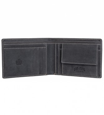 Lois Portefeuille en cuir porte-monnaie 201501 noir -11,5x9 cm