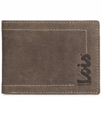 Lois Jeans Leren portemonnee portemonnee 201507 bruin -11,5x9 cm