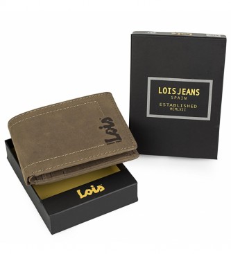 Lois Jeans Leder Portemonnaie 201507 braun -11,5x9 cm