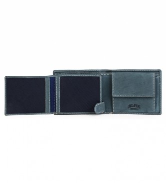 Lois Leather coin purse wallet 201512 blue -11x8 cm