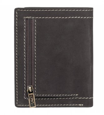 Lois Leather wallet purse 201518 dark brown -8x11 cm