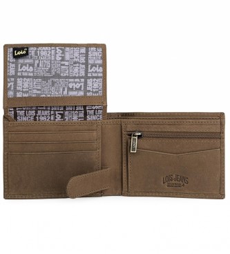 Lois Leather wallet purse 201711 brown -11x8,5 cm