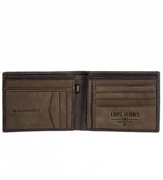 Lois Jeans Usnjena denarnica z zaščito RFID LOIS 202207 rjave barve