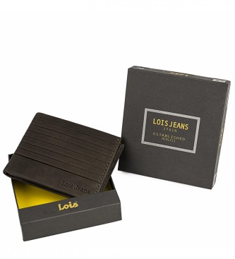 Lois Jeans Usnjena denarnica z zaščito RFID LOIS 202207 rjave barve