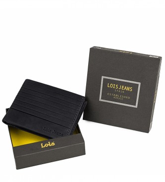 Lois Jeans Skórzany portfel z ochroną RFID LOIS 202207 w kolorze czarnym