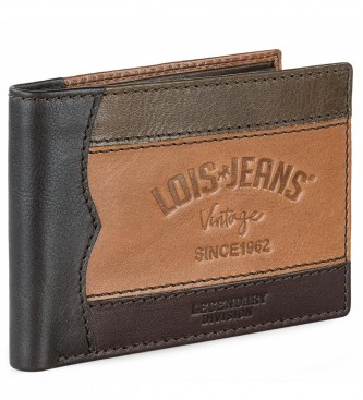 Lois Jeans Skórzany portfel z ochroną RFID LOIS 203207 w kolorze brązowym