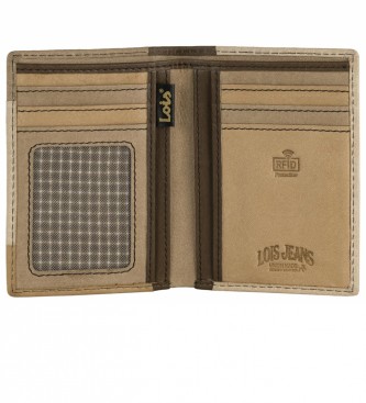 Lois Jeans Skórzany portfel z ochroną RFID LOIS RFID 203218 w kolorze jasnobrązowym