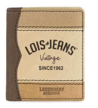 Lois Jeans Portefeuille en cuir avec protection RFID LOIS RFID 203218 couleur brun clair