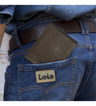 Lois Jeans Carteira de couro RFID 202601 cor castanha