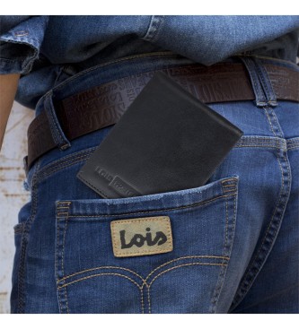 Lois Jeans Usnjena denarnica RFID 202601 črna barva