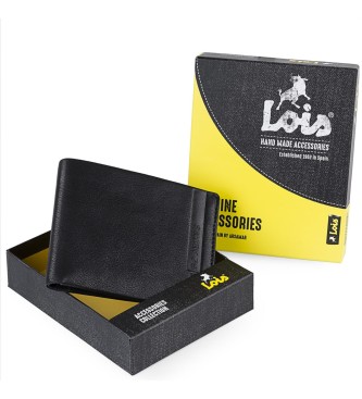Lois Jeans Skórzany portfel RFID 202601 w kolorze czarnym