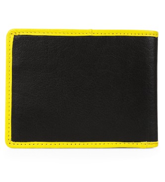 Lois Jeans Carteira de couro RFID 206708 cor preto-amarelo