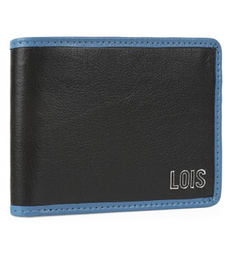Lois Jeans Portafoglio in pelle RFID 206708 nero-blu