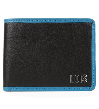 Lois Jeans Carteira de couro RFID 206708 cor preto-azul
