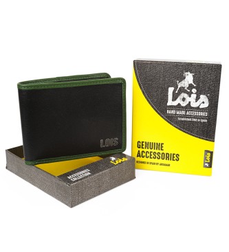 Lois Jeans RFID leather wallet 206708 black-khaki colour
