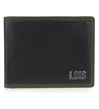 Lois Jeans Portefeuille en cuir RFID 206708 noir-khaki