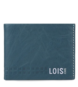 Lois Jeans Portafoglio in pelle RFID 205507 colore blu-grigio