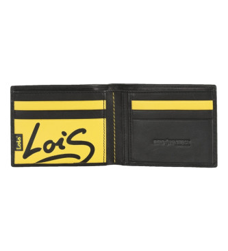 Lois Jeans Carteira de couro RFID 205507 preto-amarelo