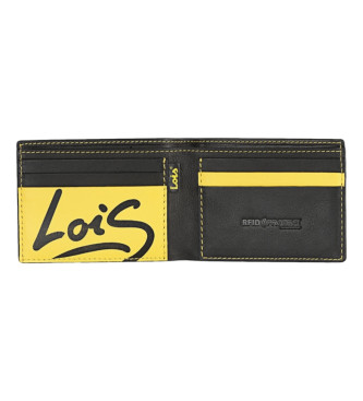 Lois Jeans Wallets 205586 black-yellow colour