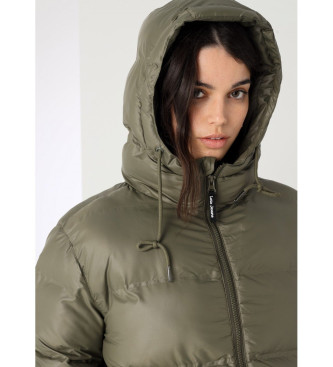 Lois Jeans Abrigo puffer con capucha verde