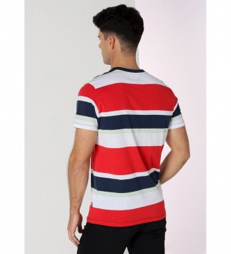 Lois Jeans T-shirt de manga curta vermelha, branca, azul marinho