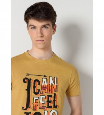 Lois Jeans T-shirt a maniche corte color cammello