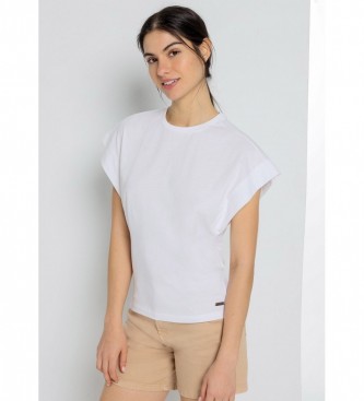 Lois Jeans Kortrmet T-shirt med logo p ryggen hvid