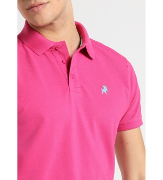 Lois Jeans Kurzrmeliges Poloshirt mit gesticktem Logo rosa