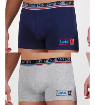 Lois Jeans Set van 2 Primaire shorts marine, grijs