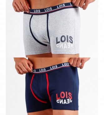 Lois Pack of 2 white, navy Reverse boxers