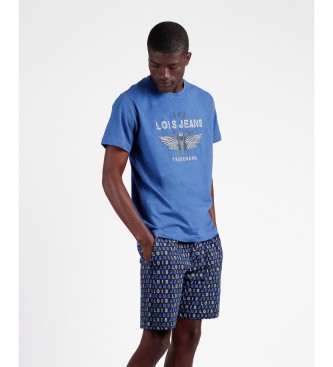 Lois Jeans Motowings short sleeve pyjamas blue