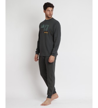 Lois Jeans Builder Long Sleeve Pyjamas dark green