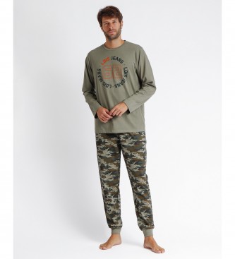Lois Jeans Camouflage pyjama met lange mouwen  