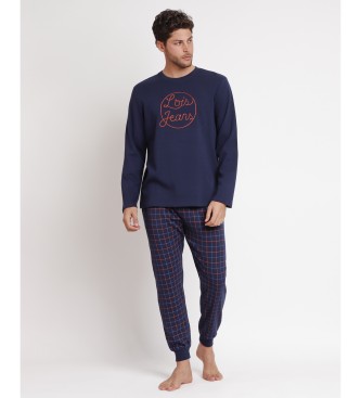 Lois Jeans Piżama z długim rękawem Cord Logo navy