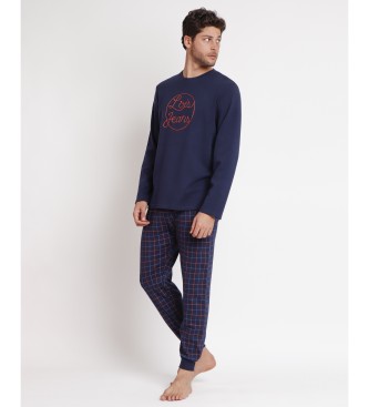 Lois Jeans Pajama Long Sleeve Cord Logo navy