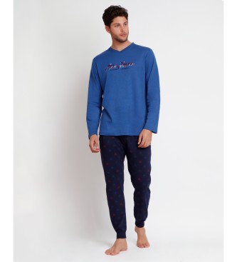 Lois Jeans Pyjama Lange Mouw Intermitterend Blauw