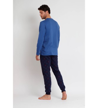 Lois Jeans Pyjama Lange Mouw Intermitterend Blauw