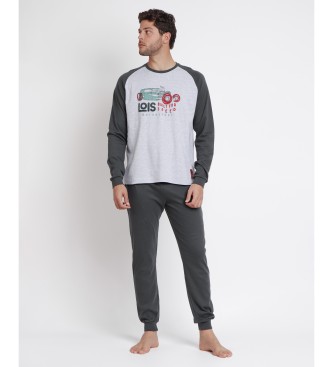 Lois Jeans Motorsport Long Sleeve Pyjamas grey